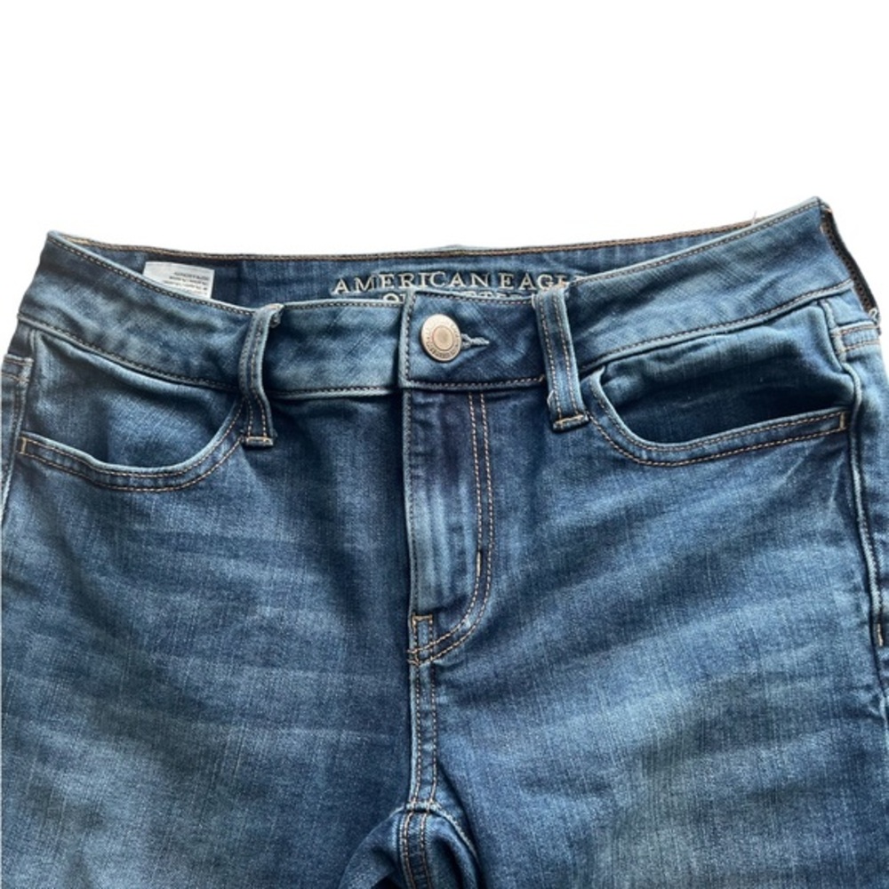 American Eagle Outfitter Stretch X4 Jegging mid rise blue jeans size 4 long.